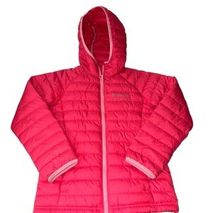 Columbia Omni-Heat Hooded Puffer Jacket Lightweight Packable girls small 7/8